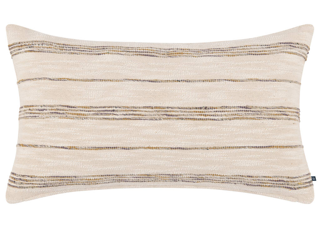 Zira Cotton Striped Pillow 14x24 Natural