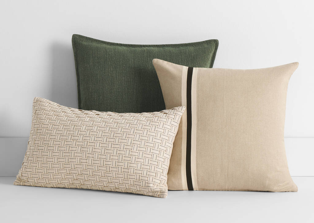 Coussin en coton Leslie 20x20 iv/noir