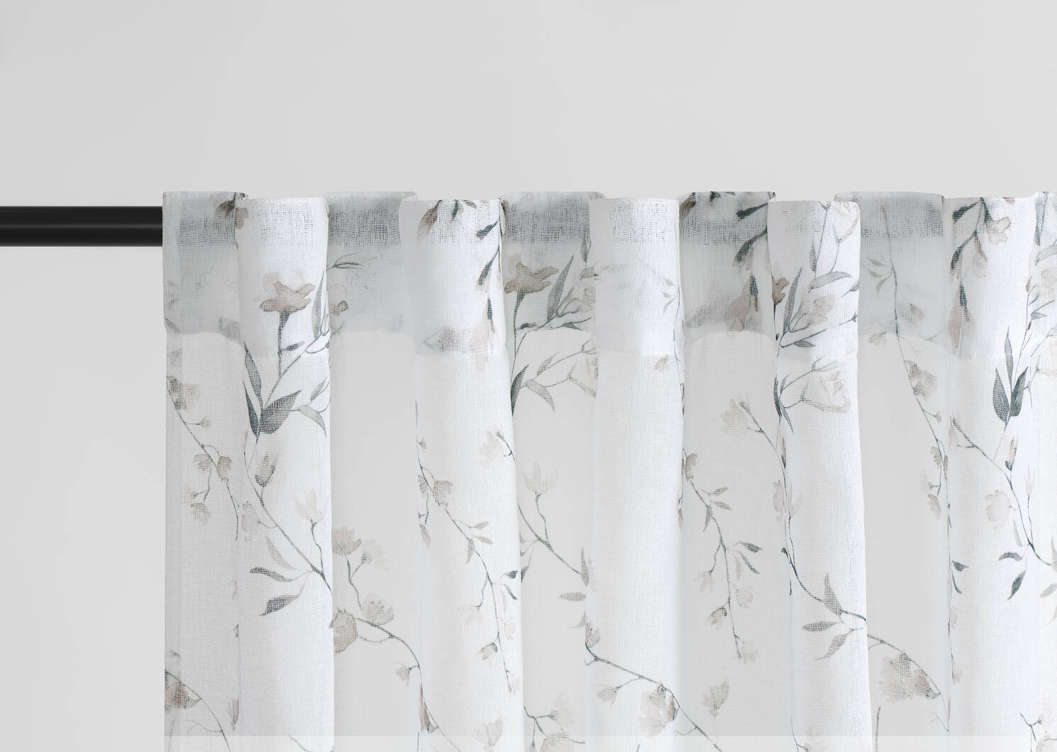 Voilage floral Sally 96 po ivoire/multi