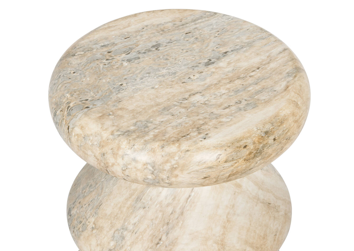 Solstice Accent Table -Faux Travertine