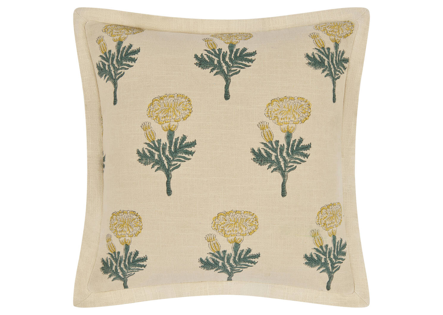 Coussin floral Kavi 20x20 ivoire/multi