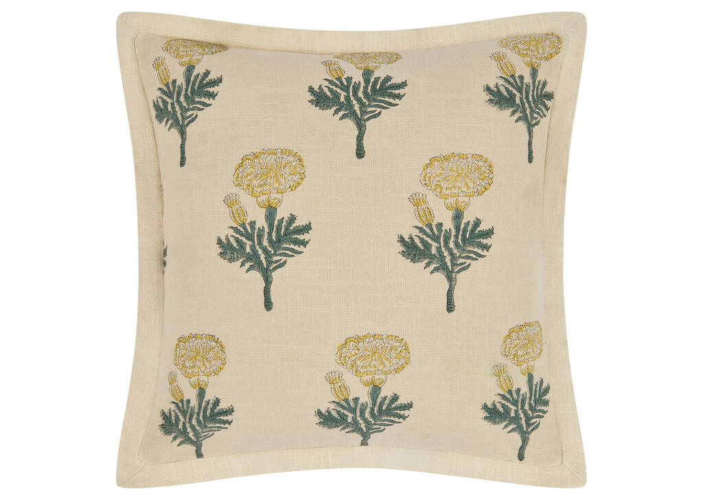 Coussin floral Kavi 20x20 ivoire/multi