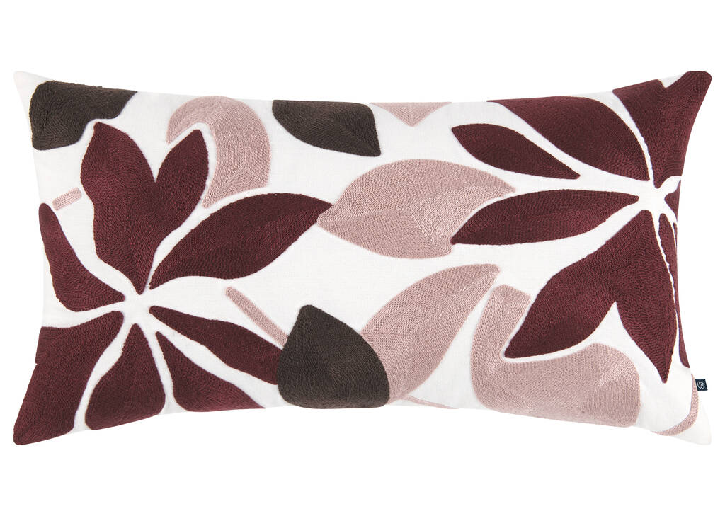 Coussin floral Zivia 12x22 bord./multi