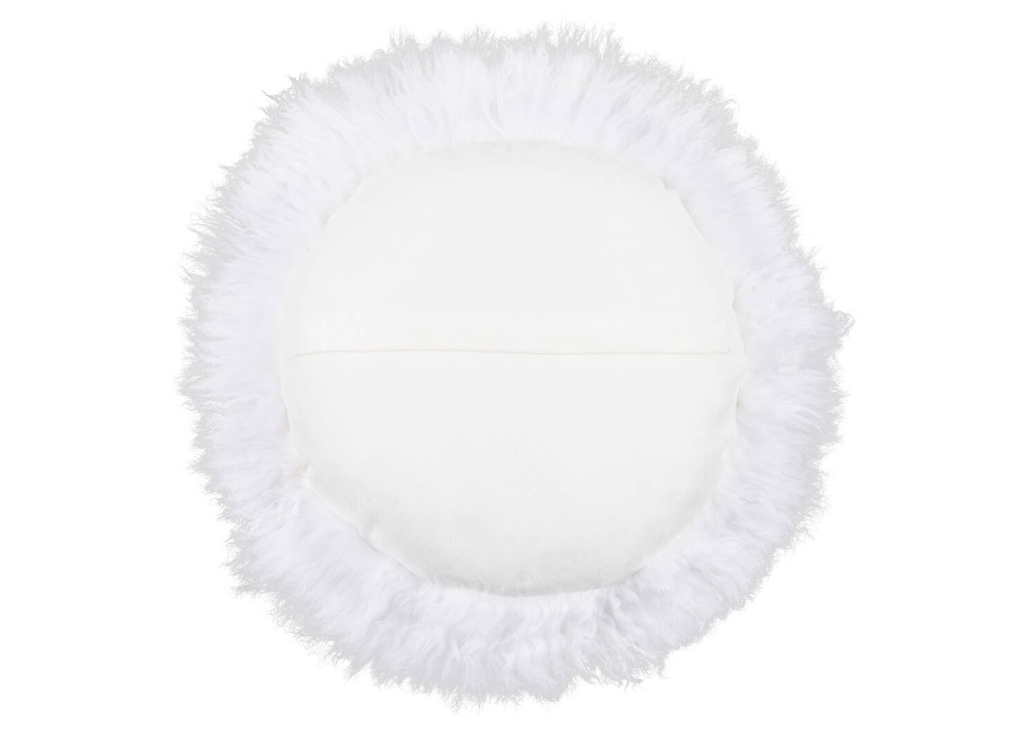 Coussin rond Mongolian 16x16 blanc