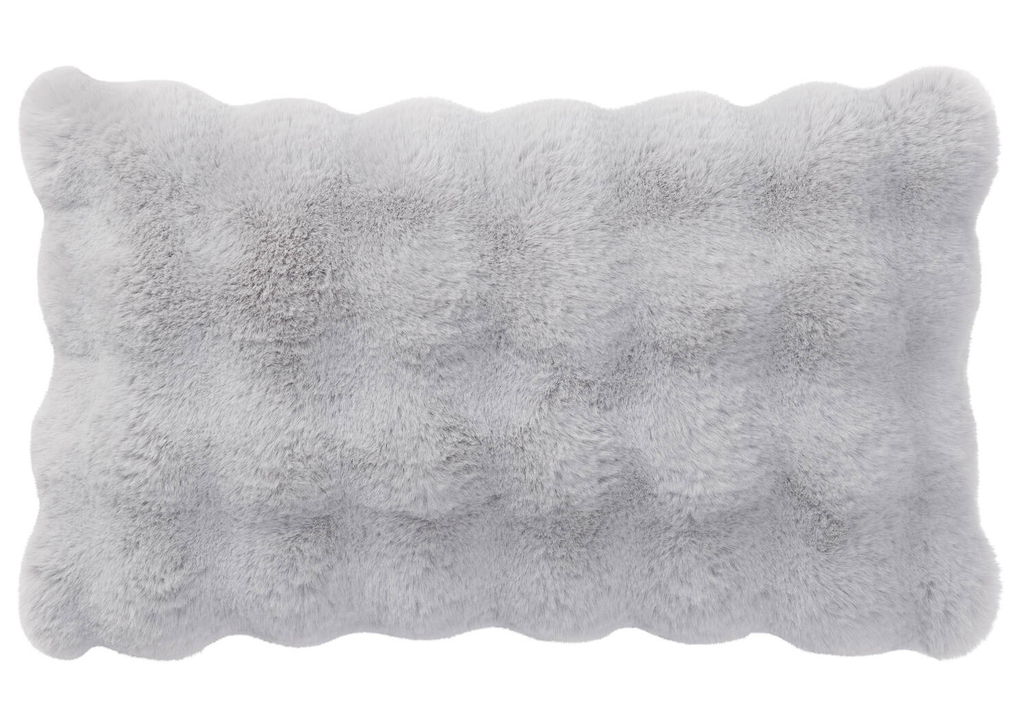Zoey Faux Fur Pillow 14x24 Light Grey