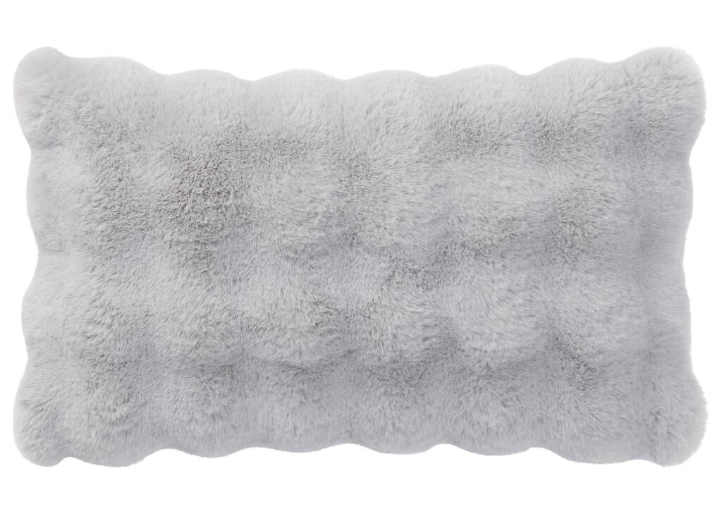 Zoey Faux Fur Pillow 14x24 Light Grey