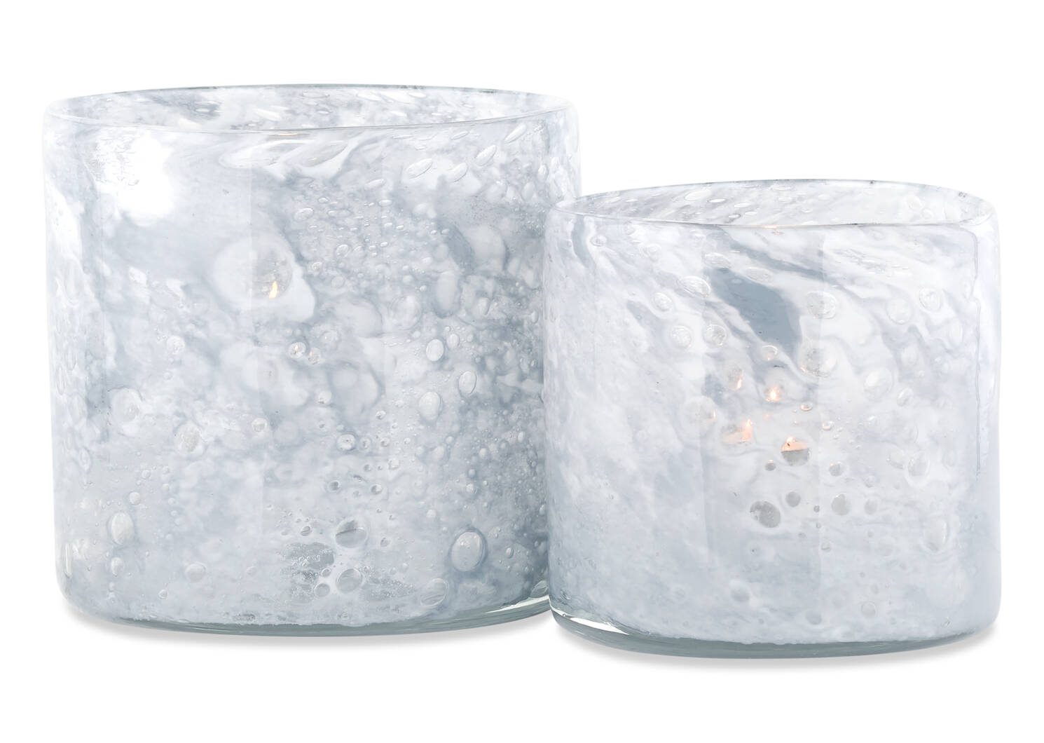 Petit porte-bougie Roz bleu