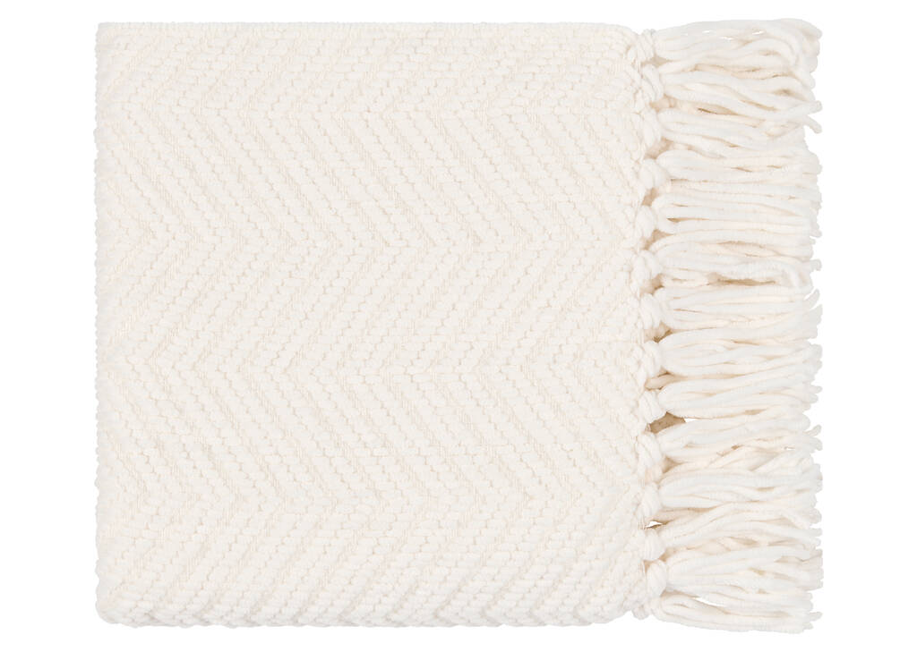 Elan Chenille Throw Ivory