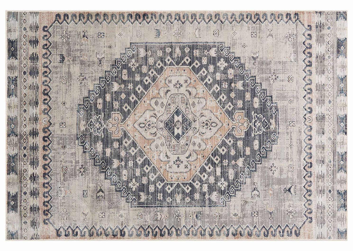 Tapis Levy - bleus/champ doré