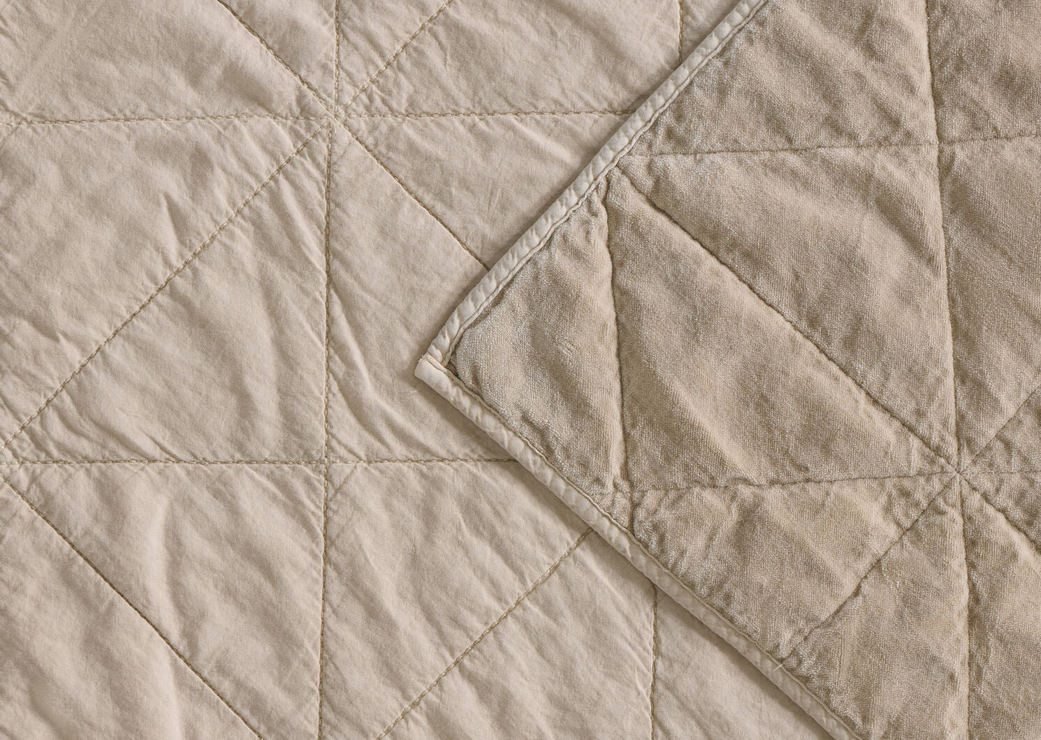 Joye Cotton Velvet Coverlet Latte
