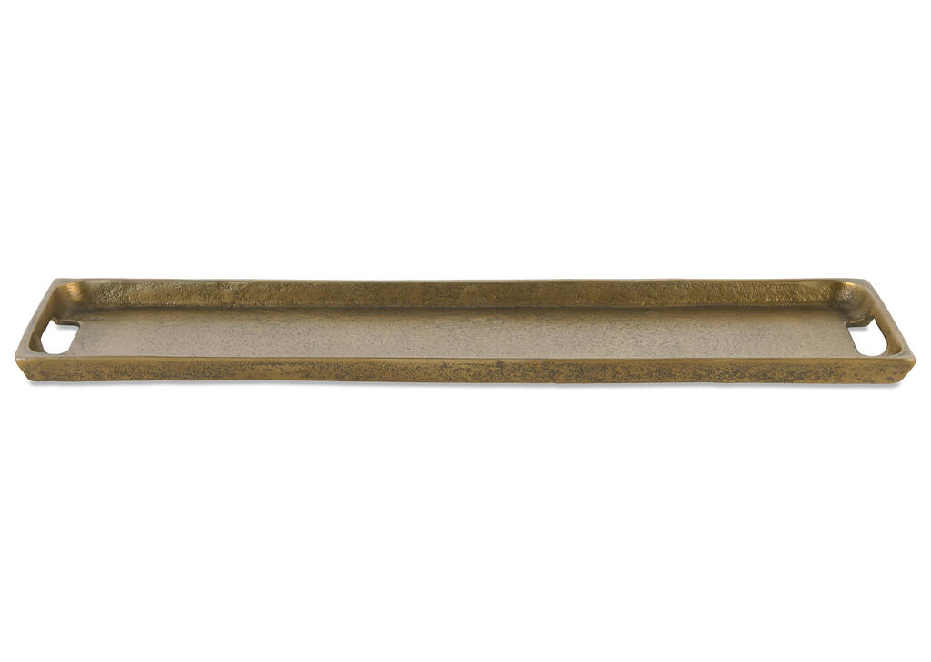 Jamie Narrow Tray Antiqued Brass