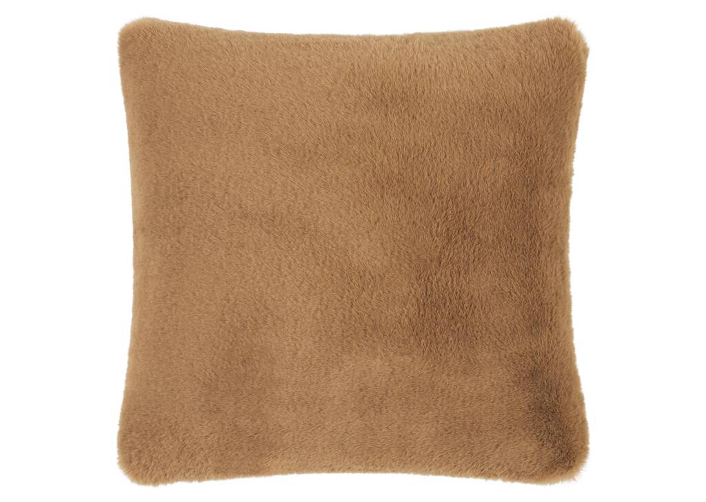 Coussin fausse fourr Flora 20x20 caramel
