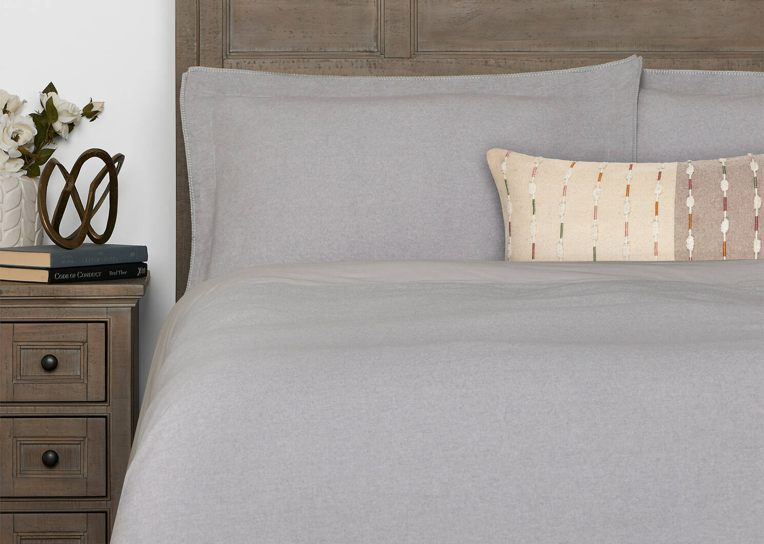 Palmas Duvet Set - Light Grey