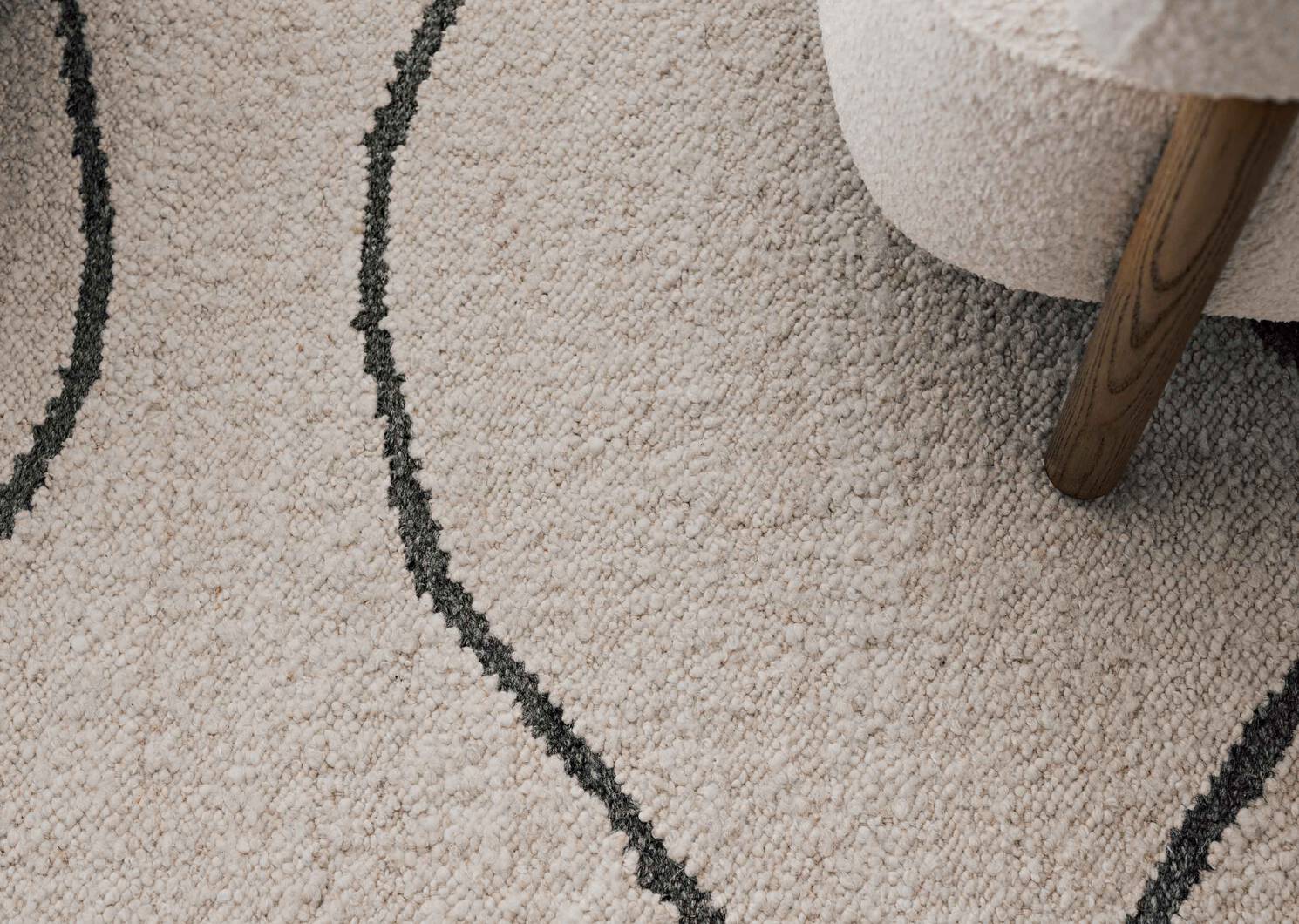 Tapis en laine Ramsey 60x96 ivoire/noir