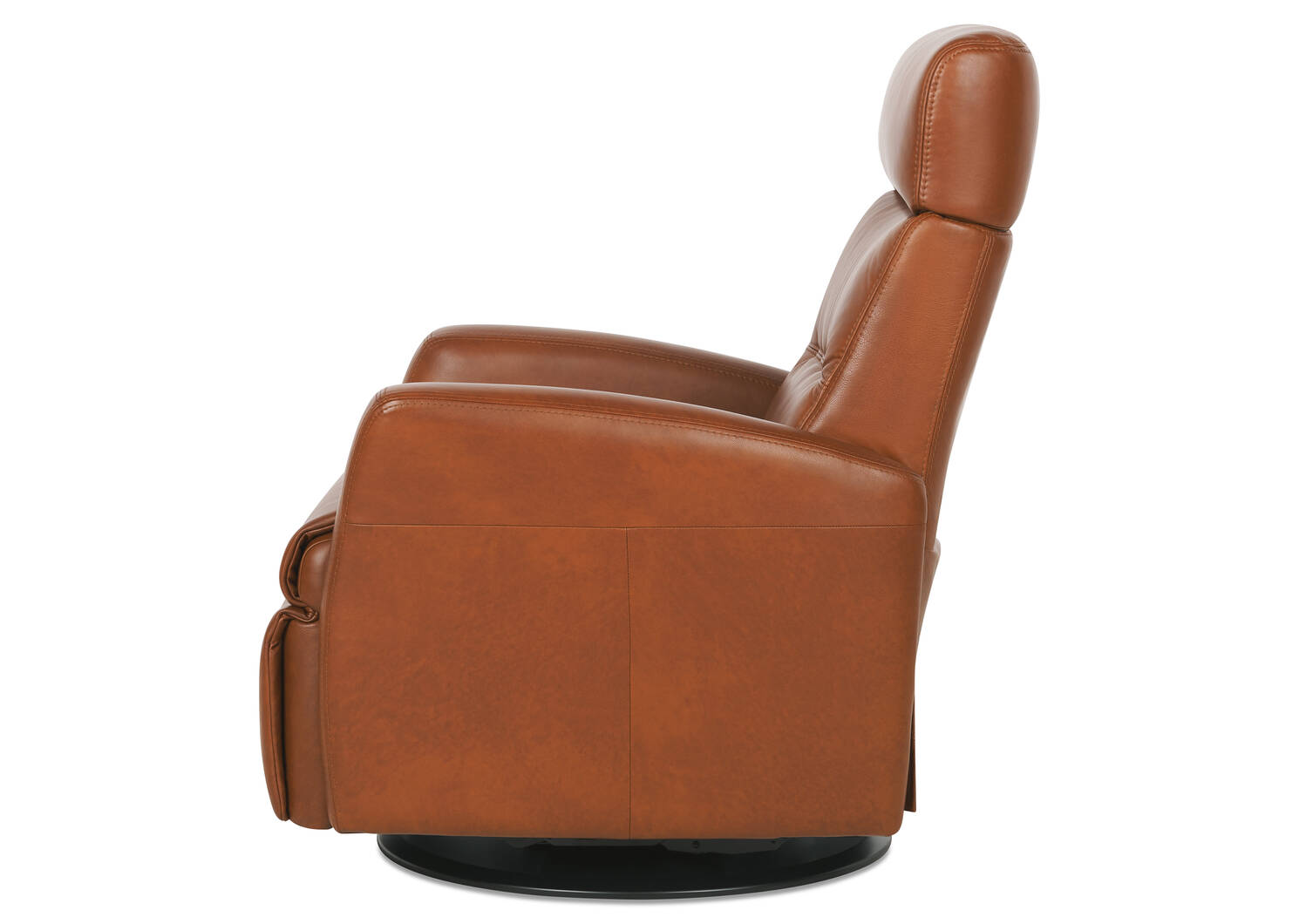 Fauteuil inc.en cuir Jasper -Sol muscade