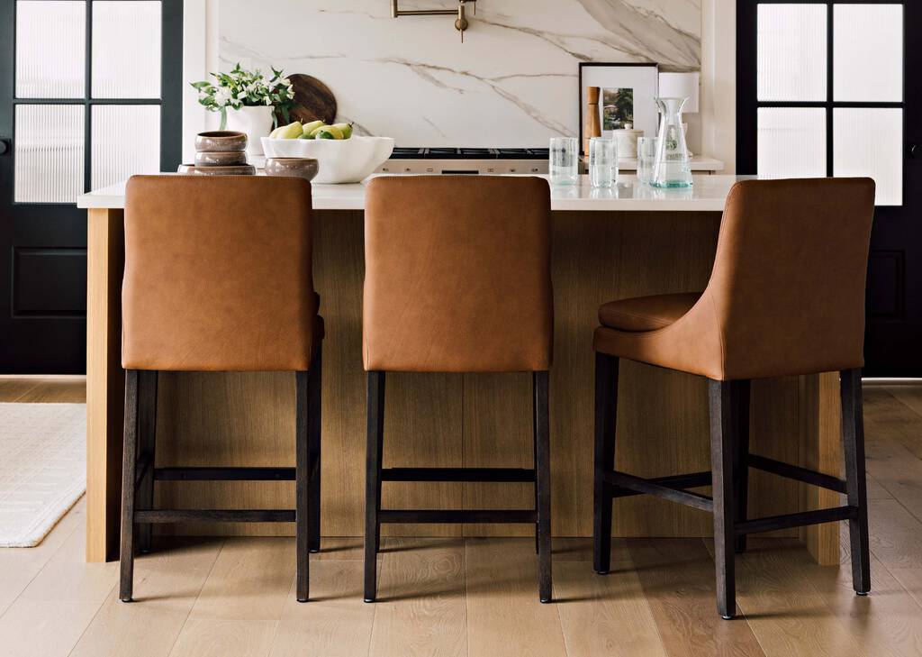 Tabouret en cuir Maurizio -Torino argile