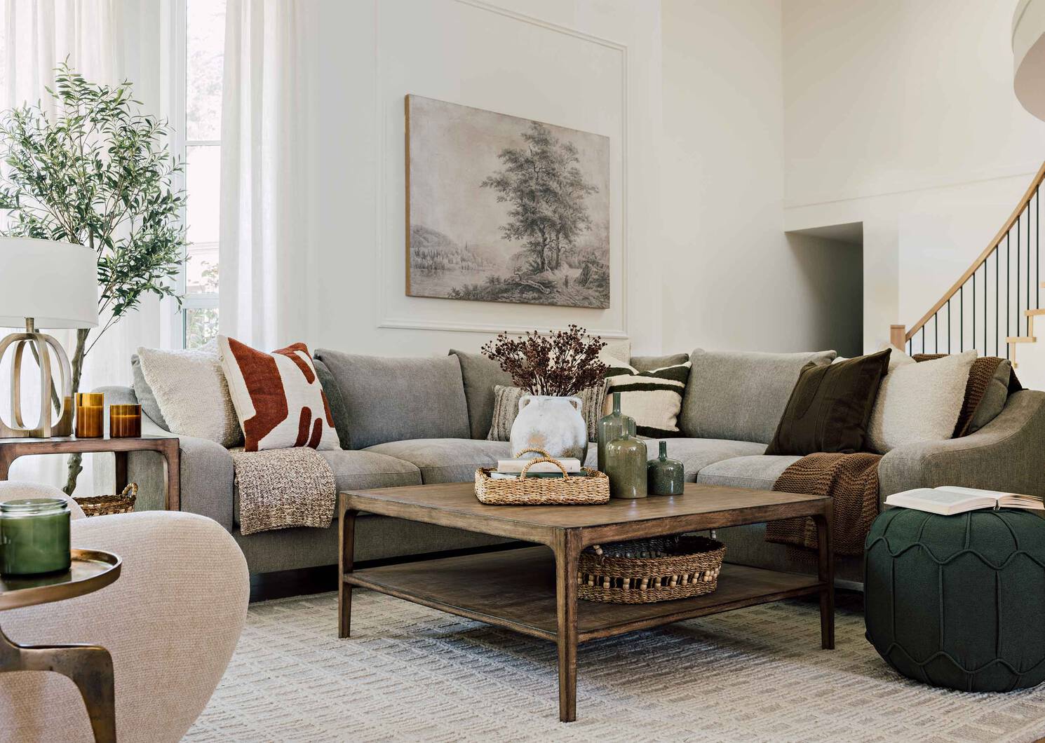 Nichols Wool Rug 60x96 Grey/Ivory