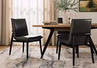 Chaise en cuir Esmae -Reede charbon