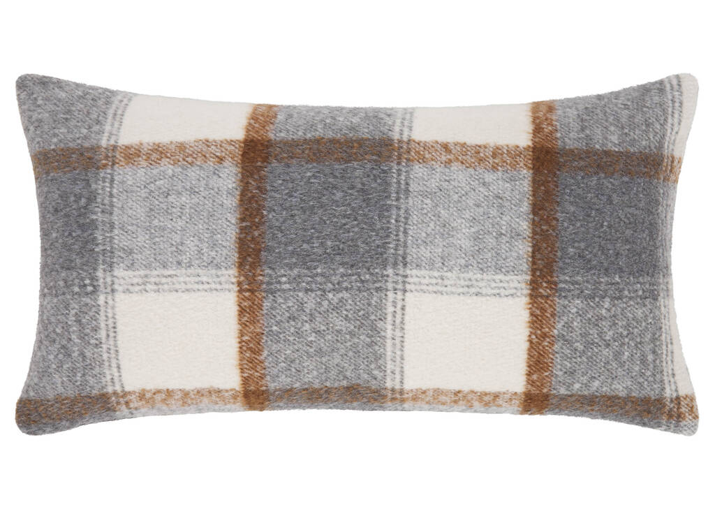 Coussin Cormac 12x22 gris/ivoire/tamarin