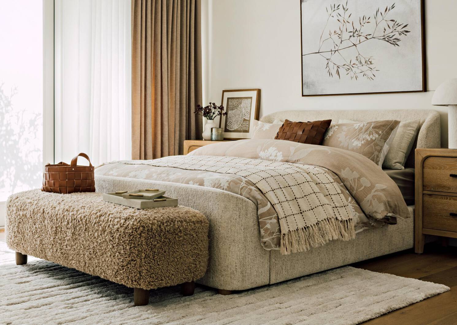 Orel Botanical Duvet Set King Latte