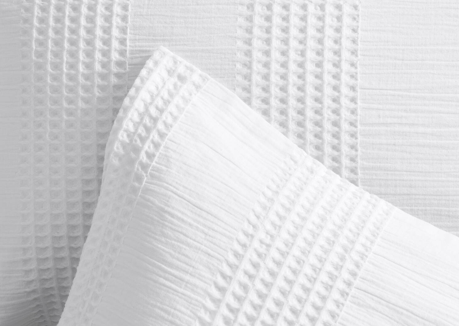 Sheena Cotton Waffle Duvet Set Queen Wht