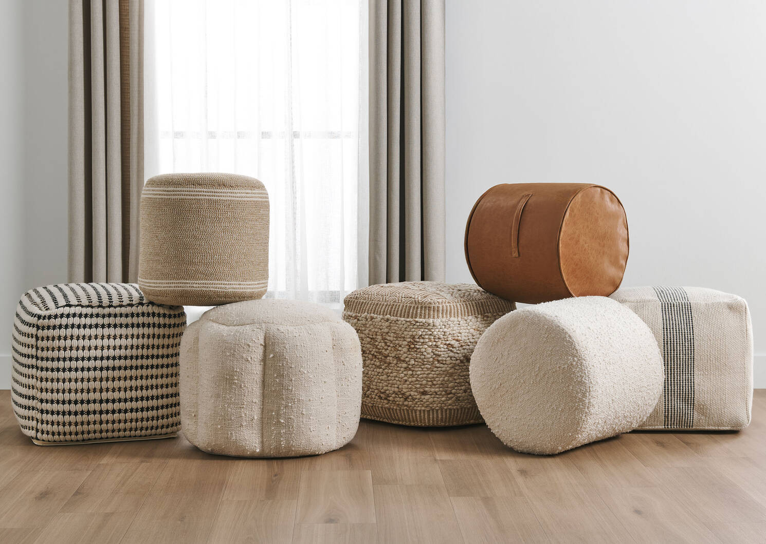 Pouf Owen sable/gris
