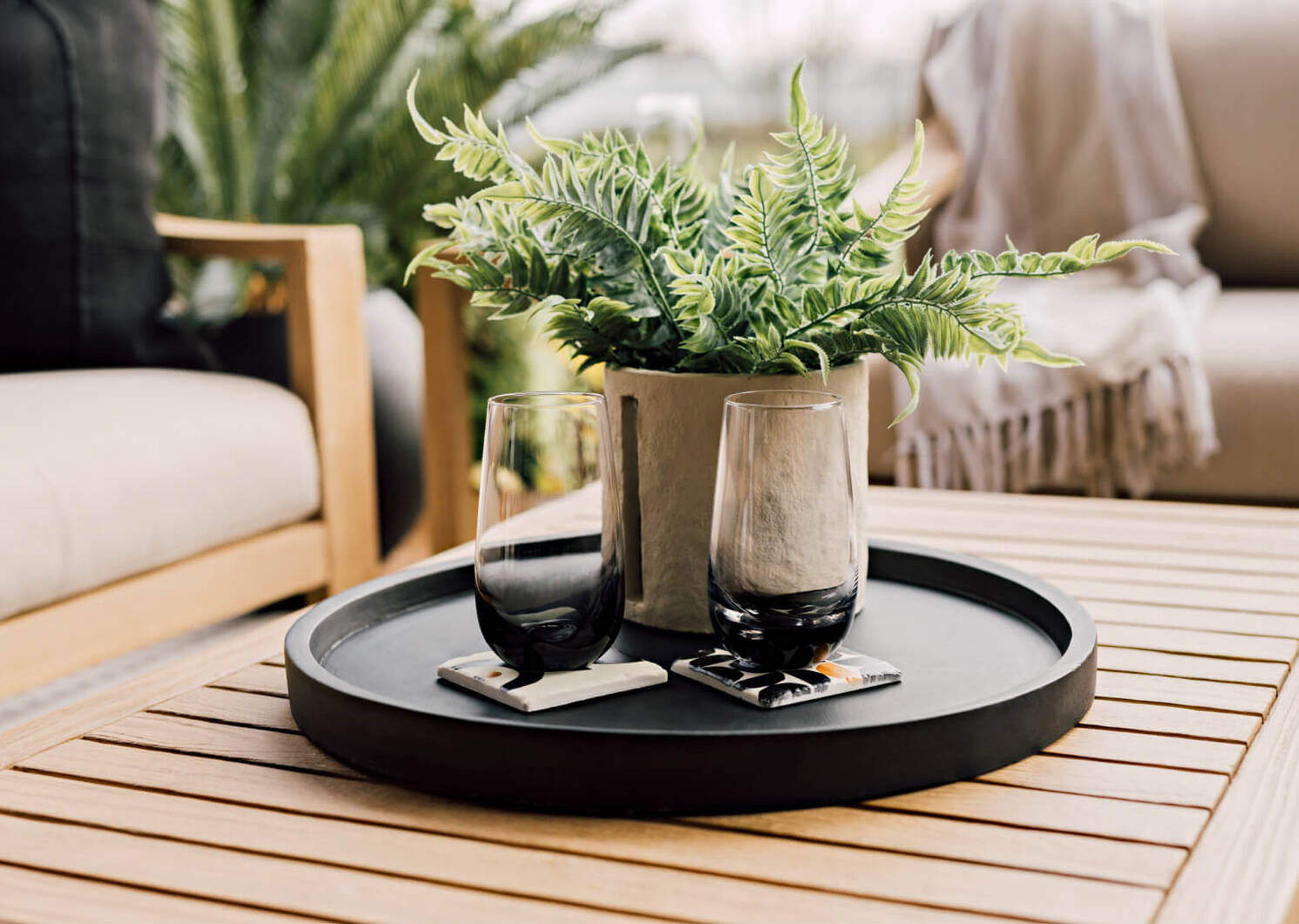 Table basse d'extérieur Tulum -naturelle