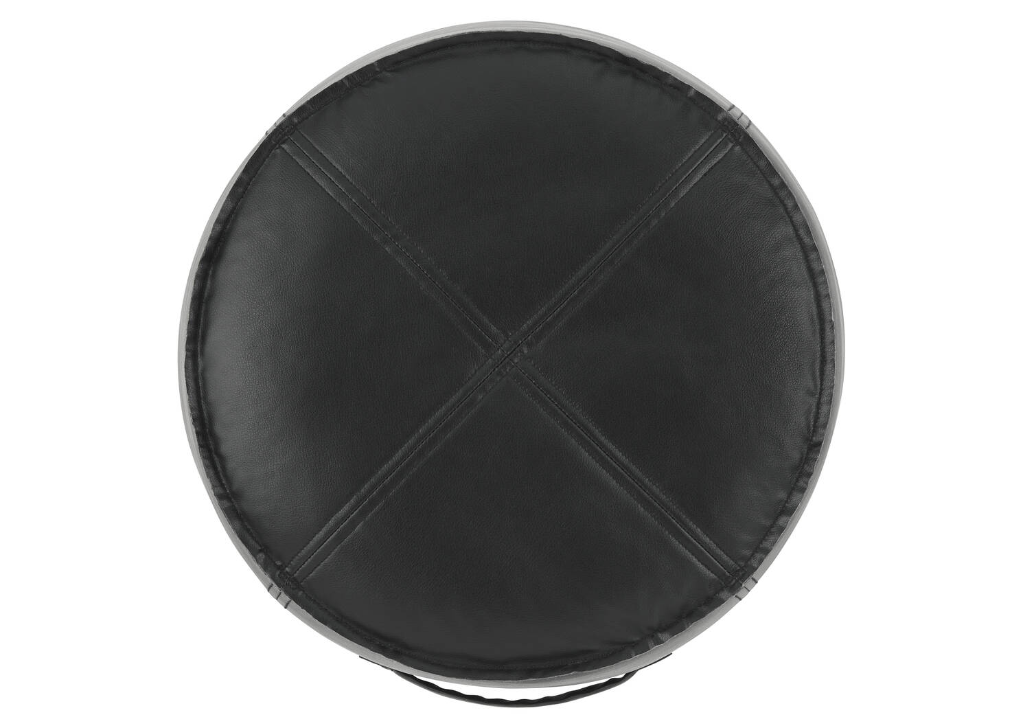 Magnus Faux Leather Pouf Black