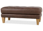 Carson Leather Ottoman -Wes Rum