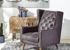 Lincoln Leather Armchair -Thor Coal