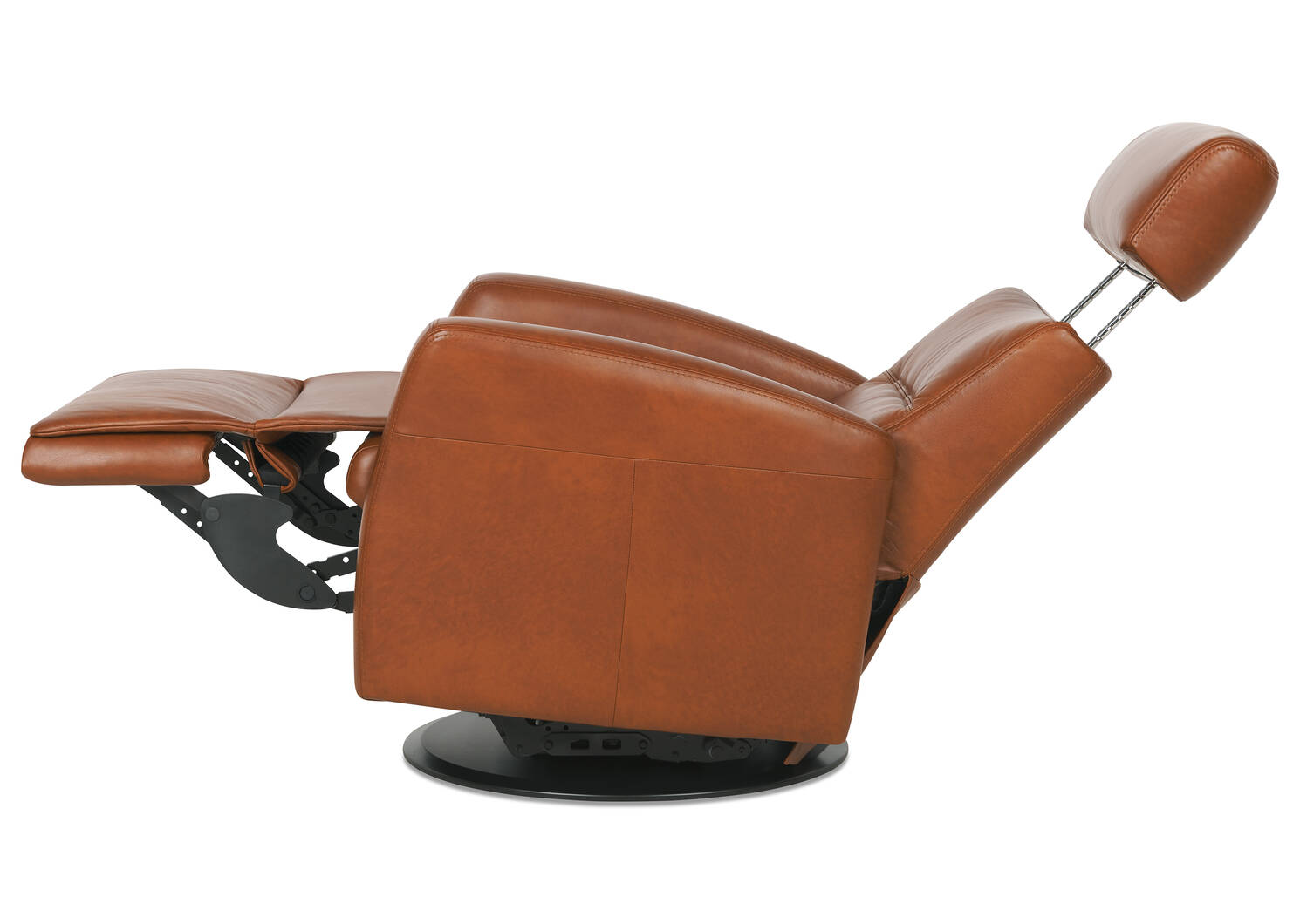 Fauteuil inc.en cuir Jasper -Sol muscade