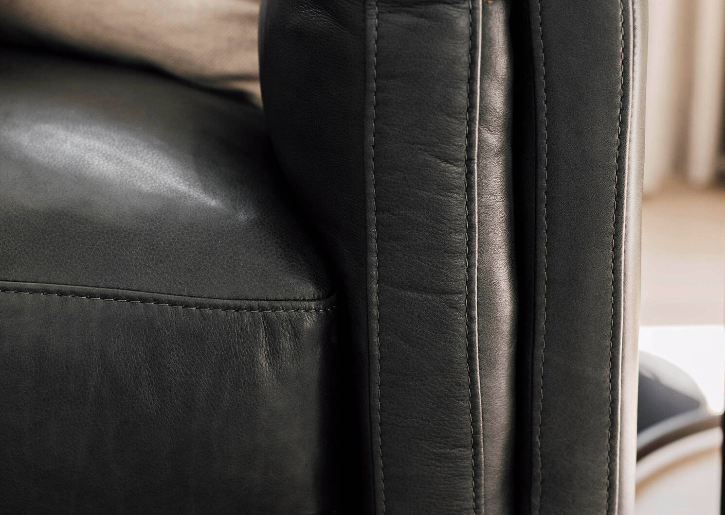 Renfrew Leather Sofa 94" -Adler Grey