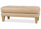 Carson Leather Ottoman -Zen Stone