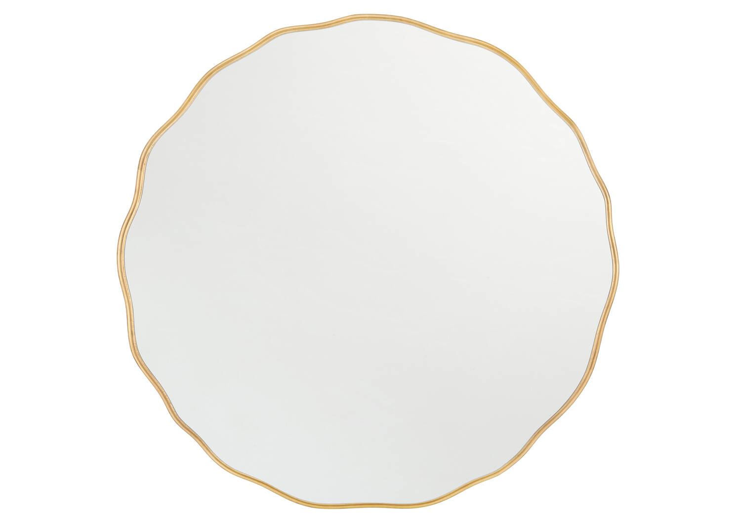 Miroir mural rond ondulé Zina laiton