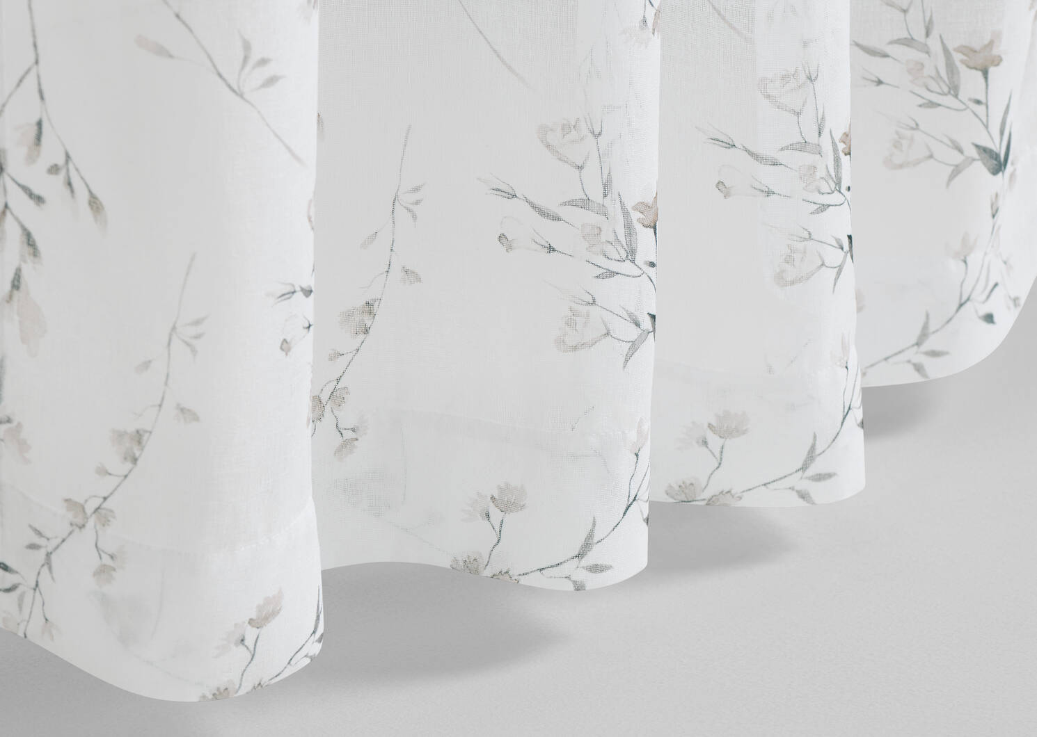 Voilage floral Sally 96 po ivoire/multi