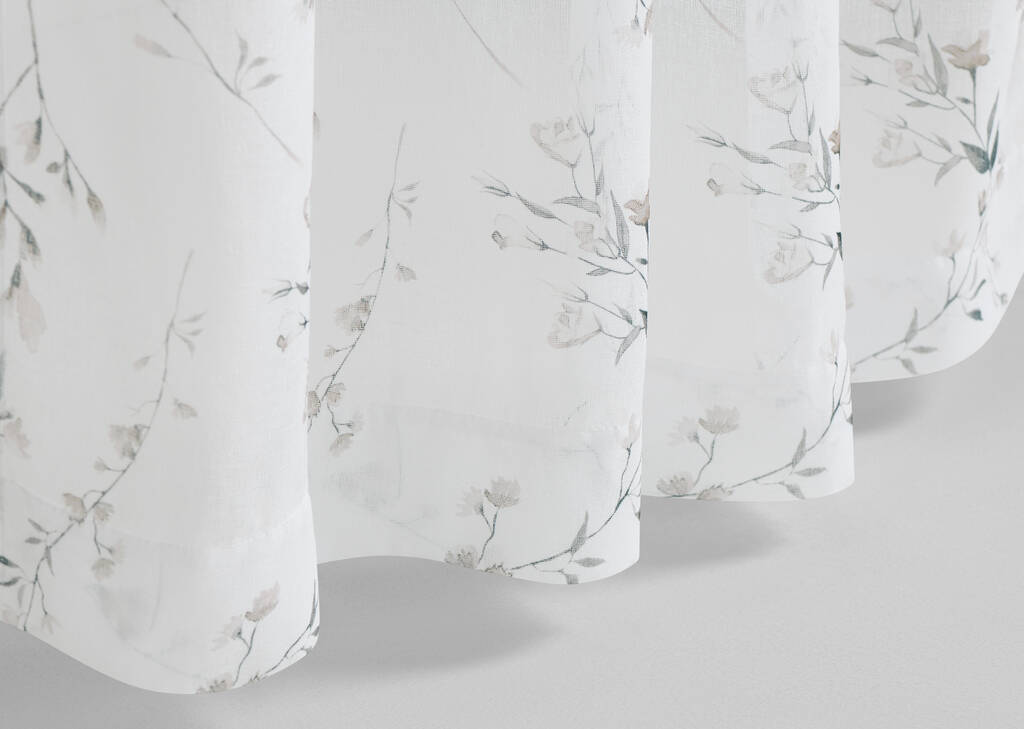 Voilage floral Sally 96 po ivoire/multi