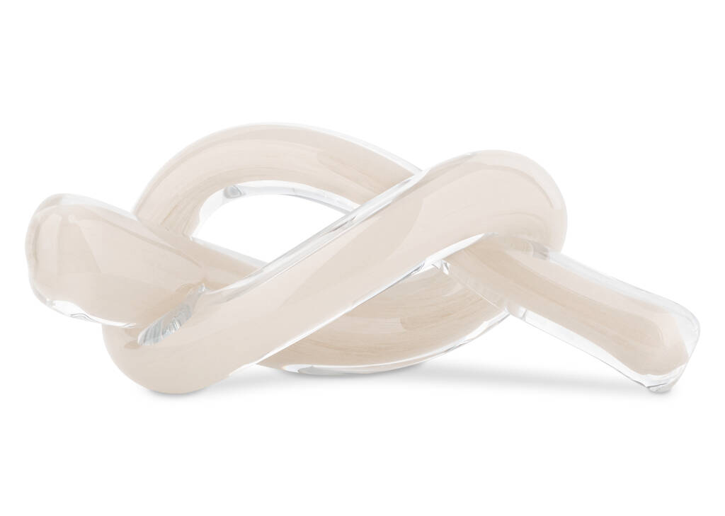 D&eacute;co en verre Knot cr&egrave;me