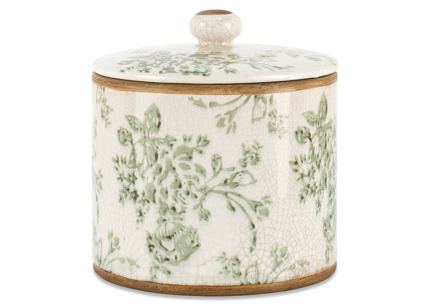 Chelsea Canister Large Ivory/Green