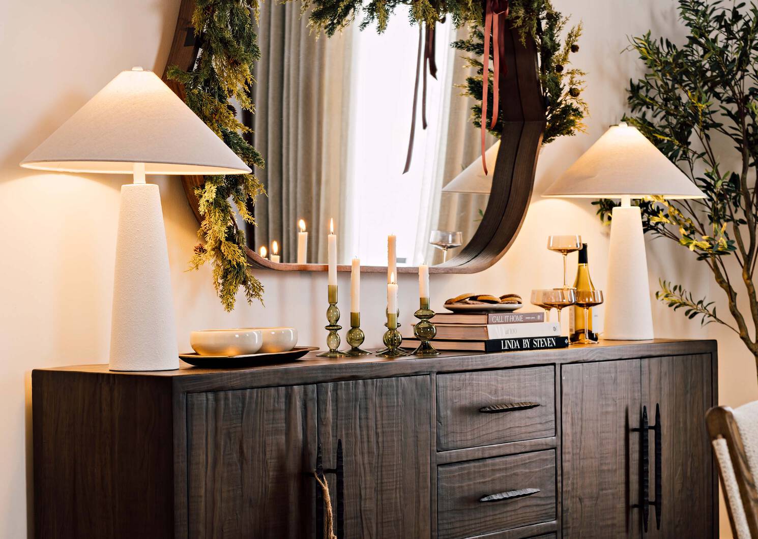 Miroir mural Ashern noyer