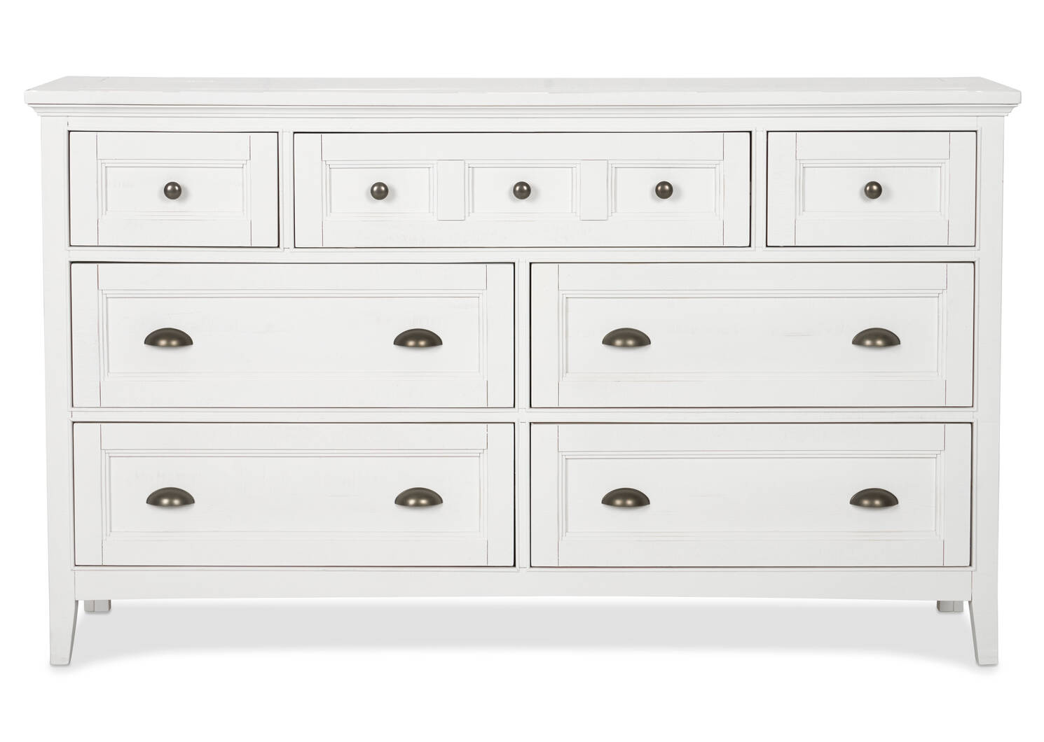 Parker 7 Drawer Dresser -Heron White