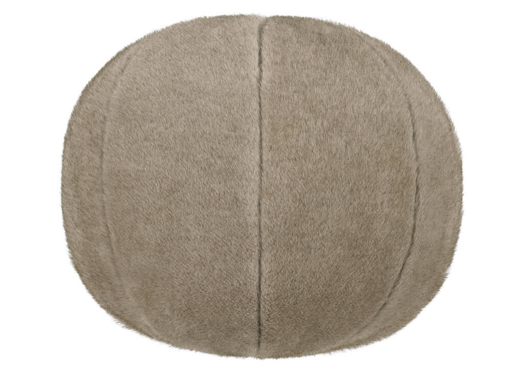 Coussin rond fausse fourrure Tia champ.