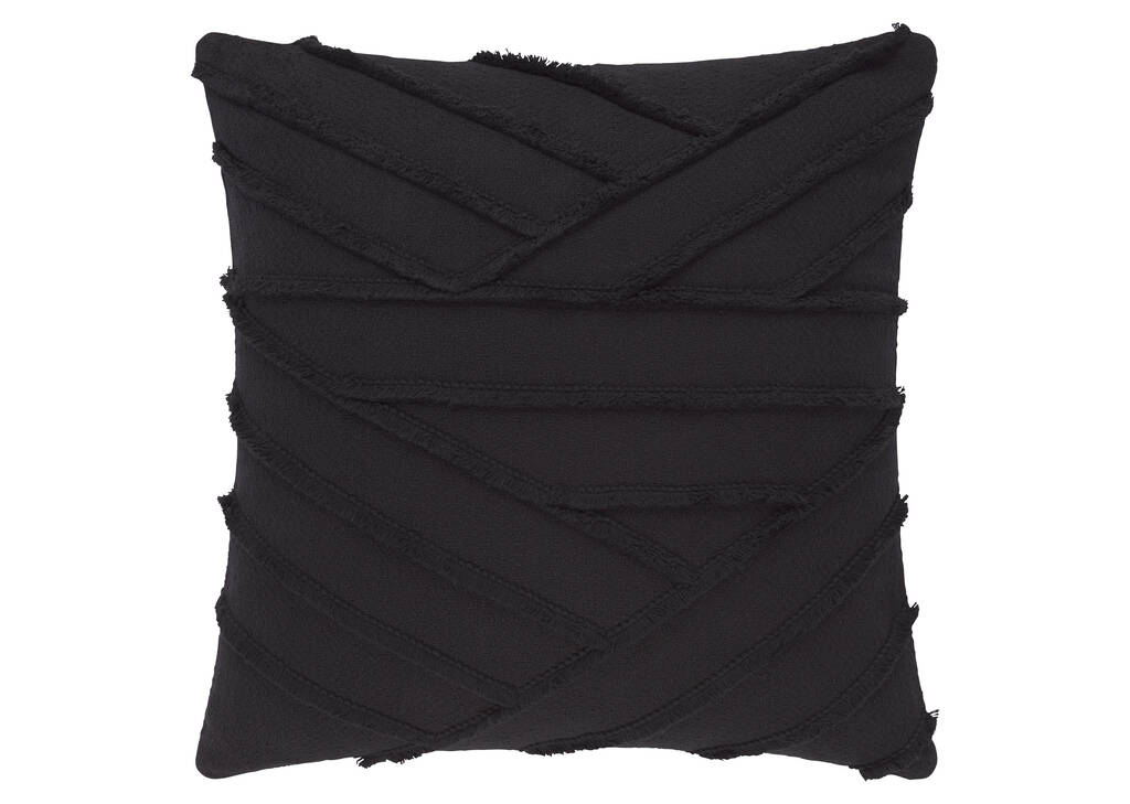 Coussin avec franges Odessa 20x20 noir