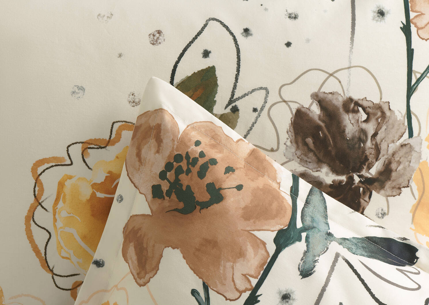 Bonn Cotton Floral Duvet Set Queen Iv/Mu