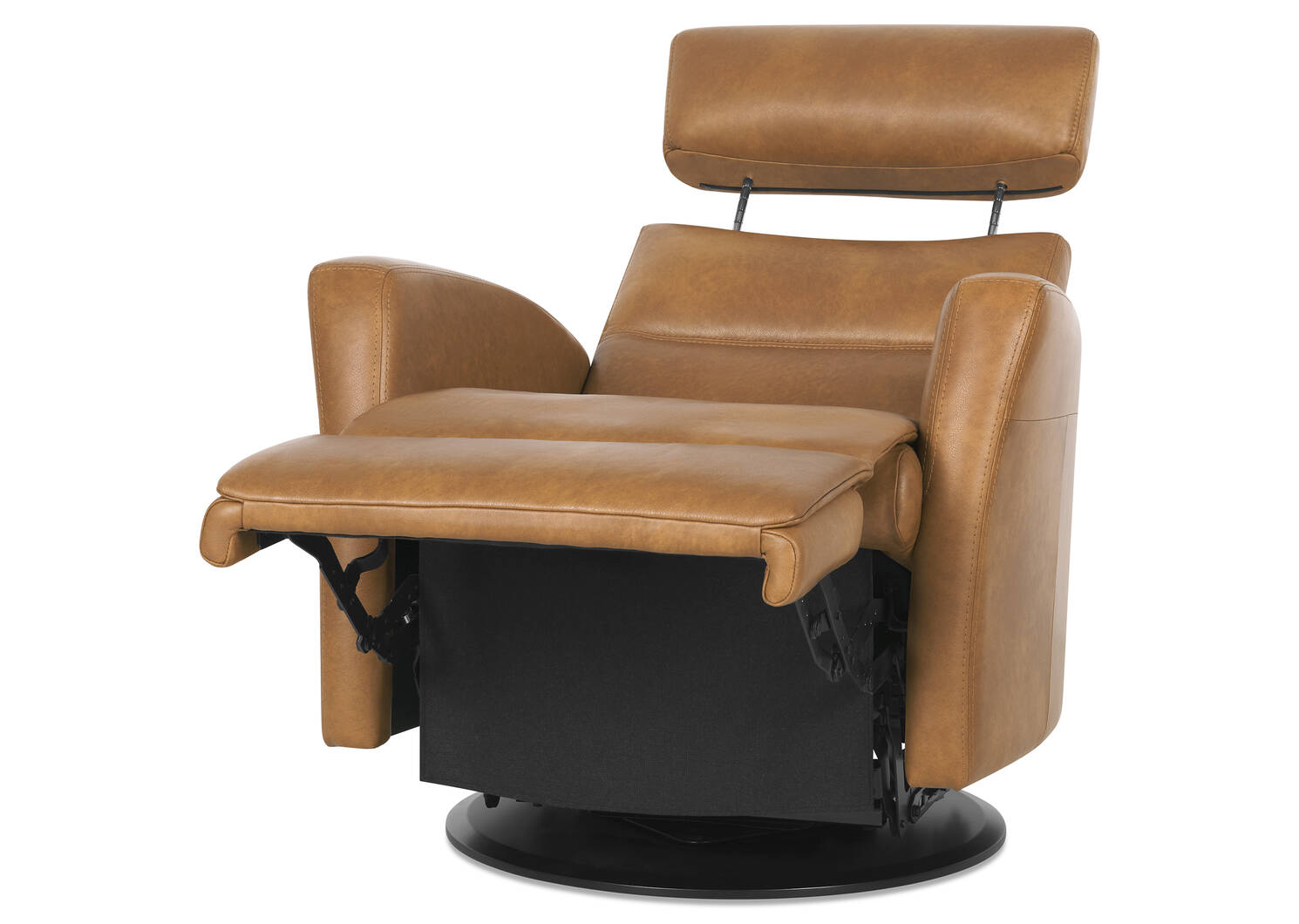 Fauteuil inc. en cuir Jasper -Sol ambré