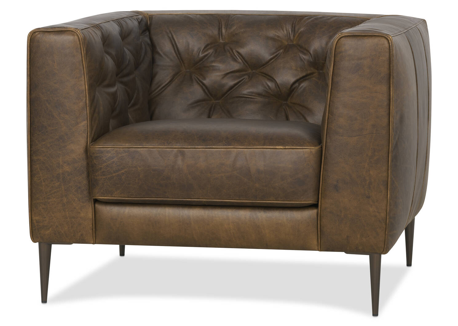 Fauteuil en cuir Marcello -Waco tabac