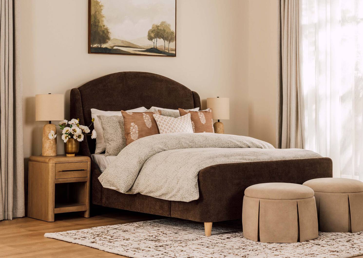 Table de chevet mince Wallen -Dunn ging.