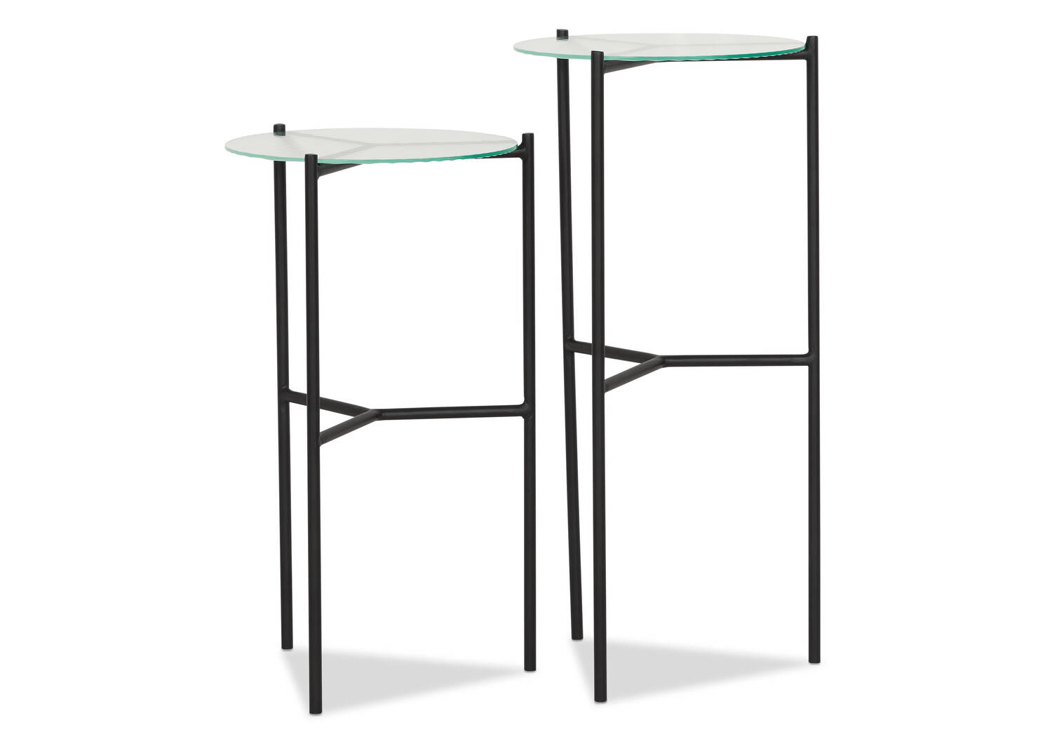 Ens. de tables d'appoint Ameliah -verre