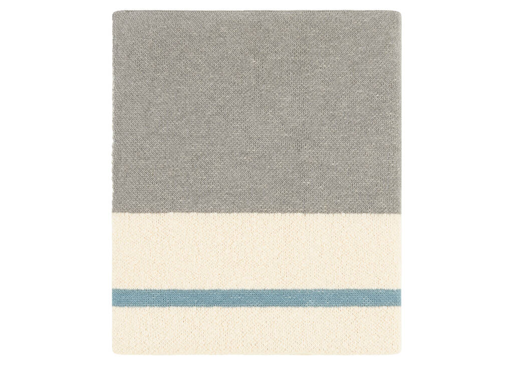 Cade Striped Throw Ivory/Grey/Blue