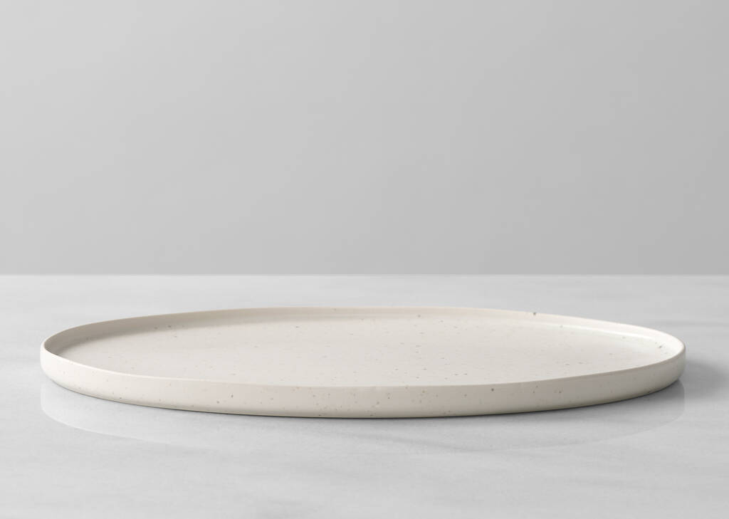 Saturna Oval Serving Platter White
