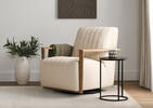 Fauteuil piv. en cuir Simone -Ari craie